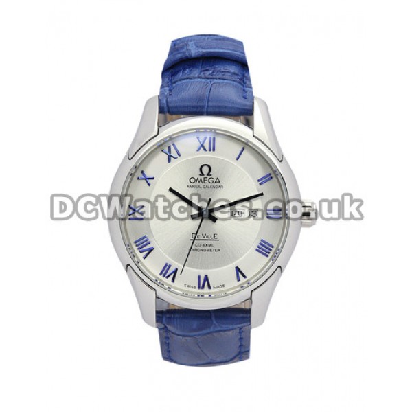 Mens Omega De Ville Hour Vision Blue Bracelet Co-Axial Movement Replica Watches