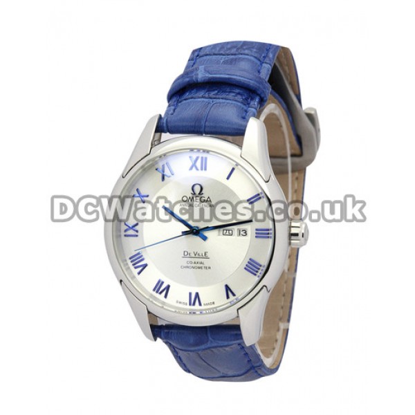 Mens Omega De Ville Hour Vision Blue Bracelet Co-Axial Movement Replica Watches