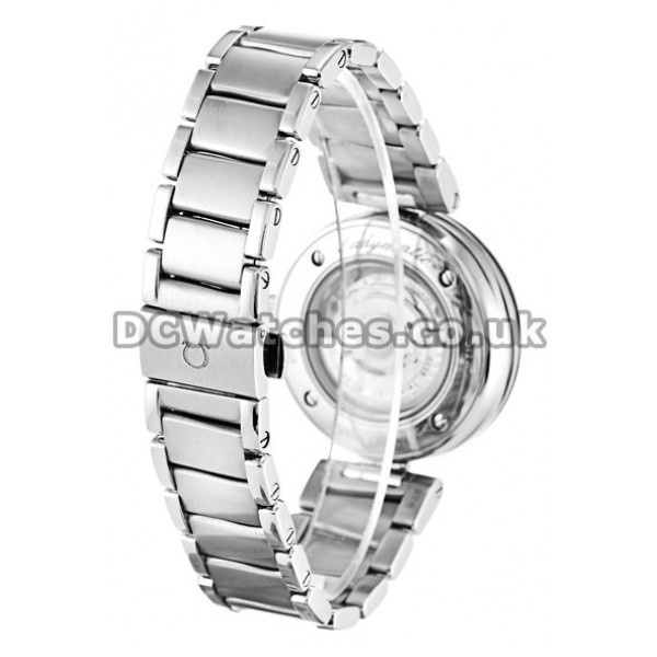Ladies De Ville Ladymatic Silver Steel Bracelet White Diamond Mother of Pearl Dial Replica Watches