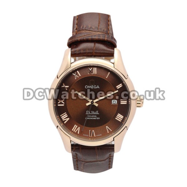 Omega Brown Baton Dial De Ville Hour Vision Mens 41 MM Replica Watches