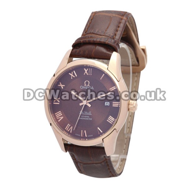 Omega Brown Baton Dial De Ville Hour Vision Mens 41 MM Replica Watches