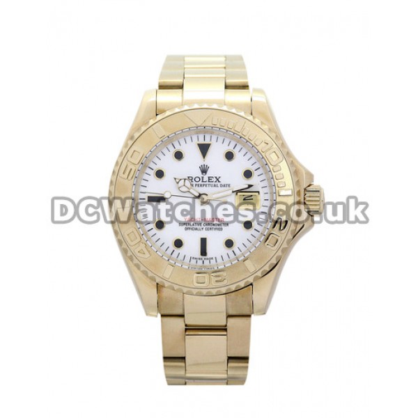 High Quality Rolex Yacht-Master Replica Watches With White Dials And Gold Cases Online