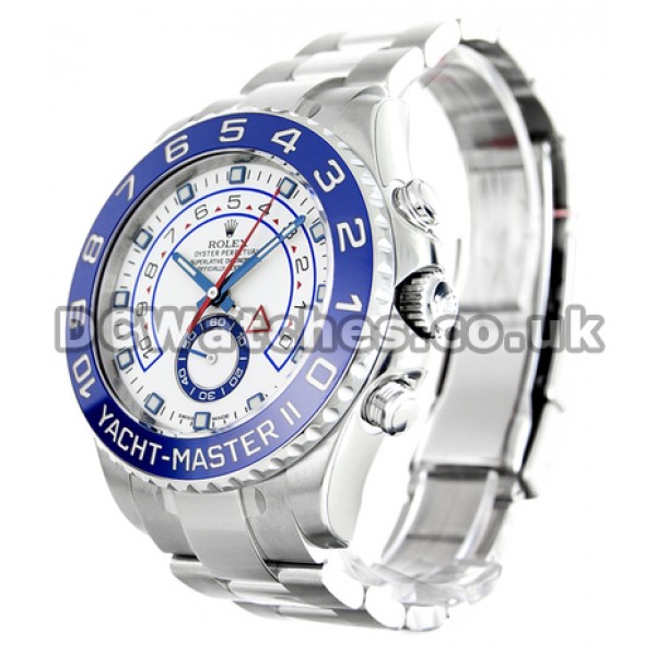 UK 44 MM Best 1:1 Rolex Yacht-Master 116680 Replica Watches With White Dials For Sale
