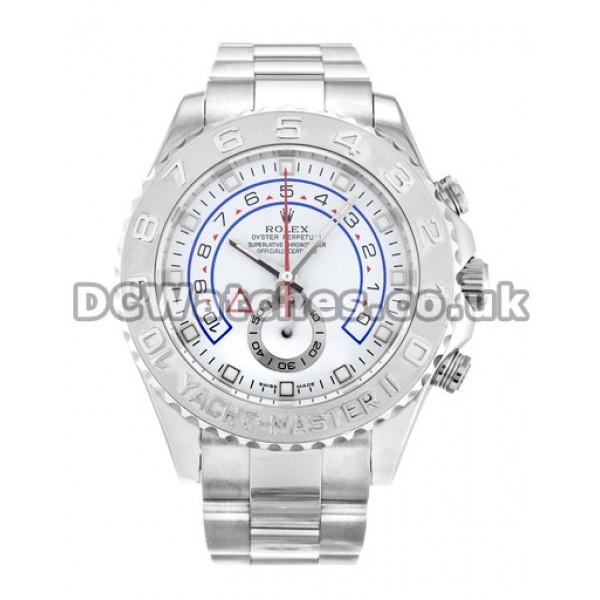 High Quality 44 MM Rolex Yacht-Master Replica Watches With White Dials For Men