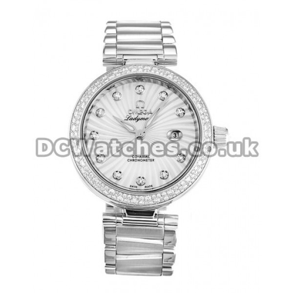 De Ville Ladymatic 34 MM Steel with Diamonds Case Replica Watches