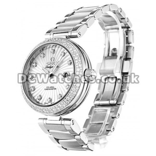 De Ville Ladymatic 34 MM Steel with Diamonds Case Replica Watches