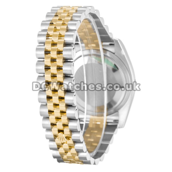 Top Rolex Datejust Black Jubilee Diamond Dial Steel & Yellow Gold Jubilee Bracelet Copy Watches