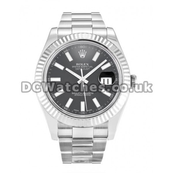 Superior Rolex Datejust II Black Baton Dial 41MM Steel Replica Watches
