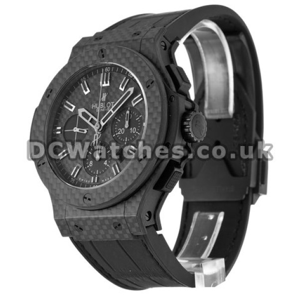 Dark Black Hublot 44mm Mens Quartz Replica Watches UK