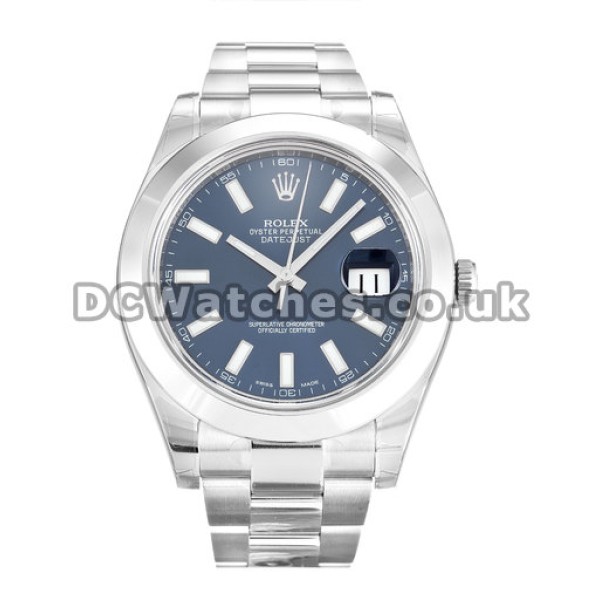 Sale Rolex Datejust II Blue Baton Dial 41MM Steel Case Fake Watches