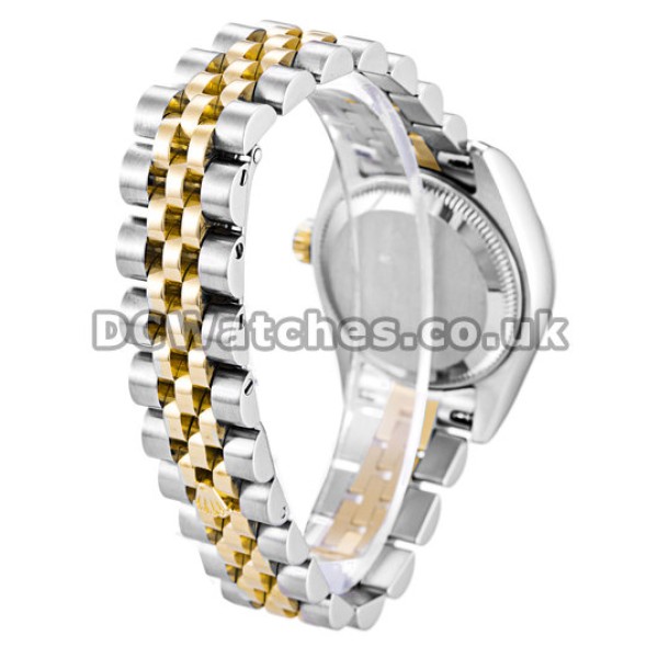 Silver Diamond Dial Rolex Datejust Lady 26MM Steel & Yellow Gold Case Replica Watches