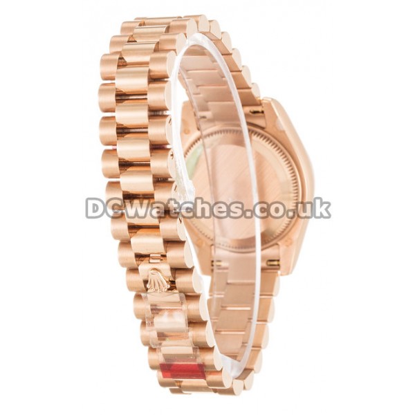 Popular Fake Rolex Datejust Lady 26MM Pink Gold Case Rose Gold Bracelet Watches