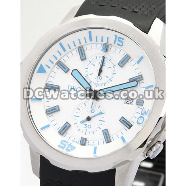 42 MM IWC Aquatimer White and blue Dial Mens Quartz Replica Watches