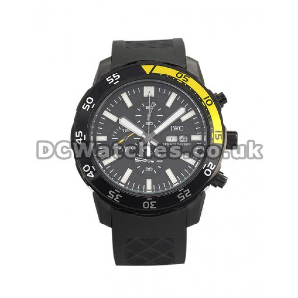Best New IWC Aquatimer 44 MM Steel with PVD Coating Case  Mens Replica Watches