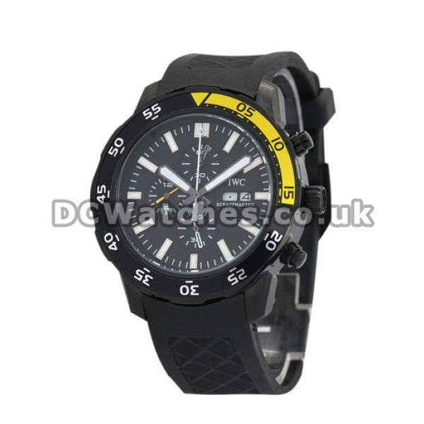 Best New IWC Aquatimer 44 MM Steel with PVD Coating Case  Mens Replica Watches