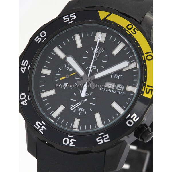 Best New IWC Aquatimer 44 MM Steel with PVD Coating Case  Mens Replica Watches