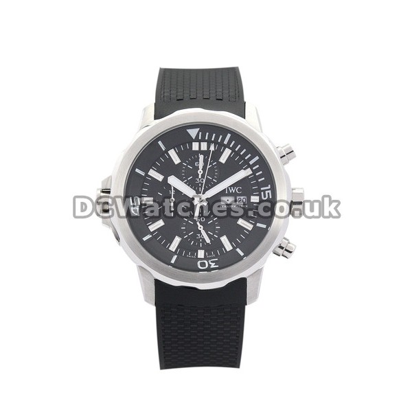 Mens IWC Aquatimer 46 MM Steel Case Rubber Bracelet Replica Watches