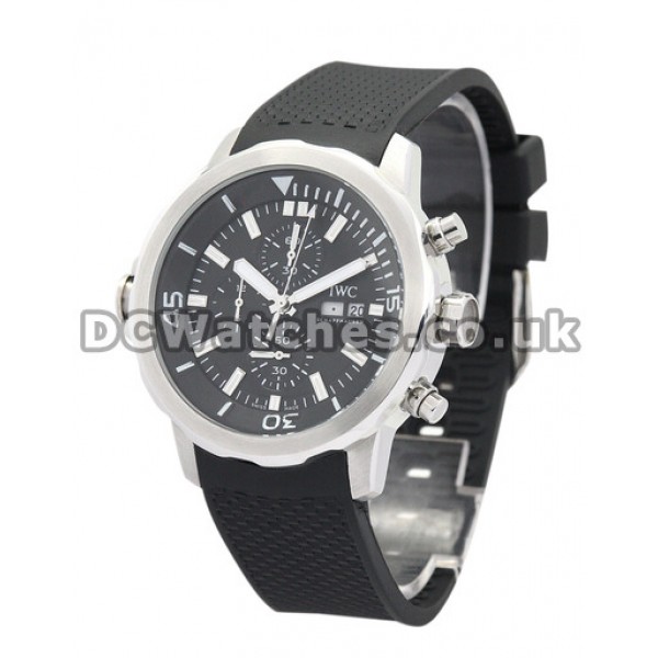 Mens IWC Aquatimer 46 MM Steel Case Rubber Bracelet Replica Watches