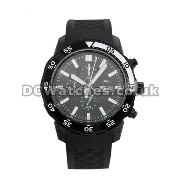 Black IWC Aquatimer 44 MM Steel with PVD Coating Case Quartz Replica Watches