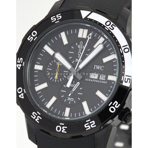 Black IWC Aquatimer 44 MM Steel with PVD Coating Case Quartz Replica Watches