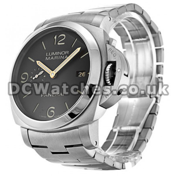 Panerai  Luminor 1950  Titanium Case Brown Quarter Arabic Dial Replica Watches