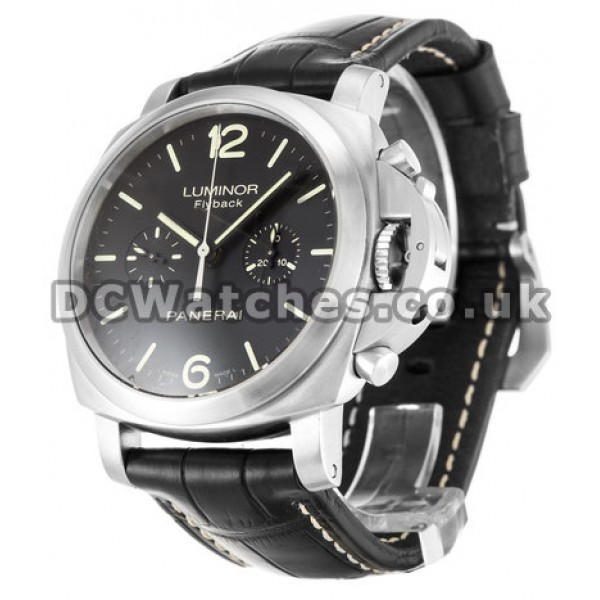 New Panerai Luminor 1950 Black Crocodile Bracelet 44 MM Quartz Cheap Copy Watches
