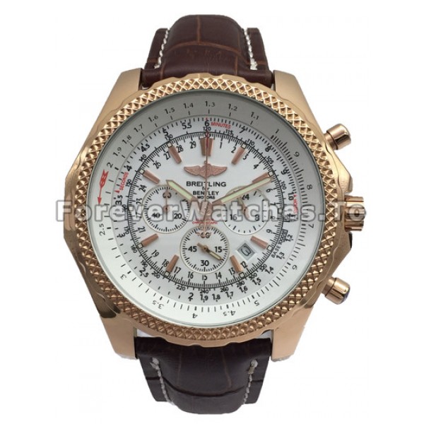 Elegant Red Steel Breitling Bentley Motors Quartz Copy Watches