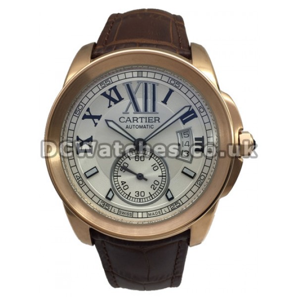Luxury Calibre de Cartier 42MM Date Display Copy Watches For Men