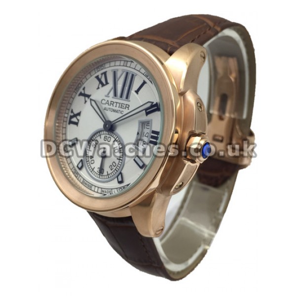 Luxury Calibre de Cartier 42MM Date Display Copy Watches For Men