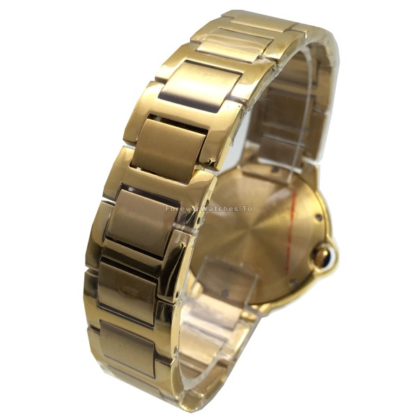Popular Gold Steel Cartier Ballon Bleu White Dial Replica Watches