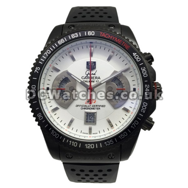 UK Cool Black Steel Tag Heuer Grand Carrera 43MM Quartz Copy Watches
