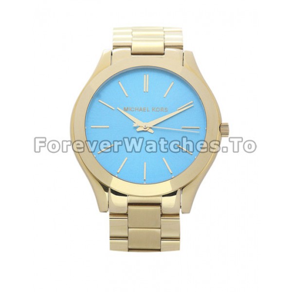 Attractive Blue Dial MICHAEL KORS Slim-catwalk Quartz Copy Watches For UK