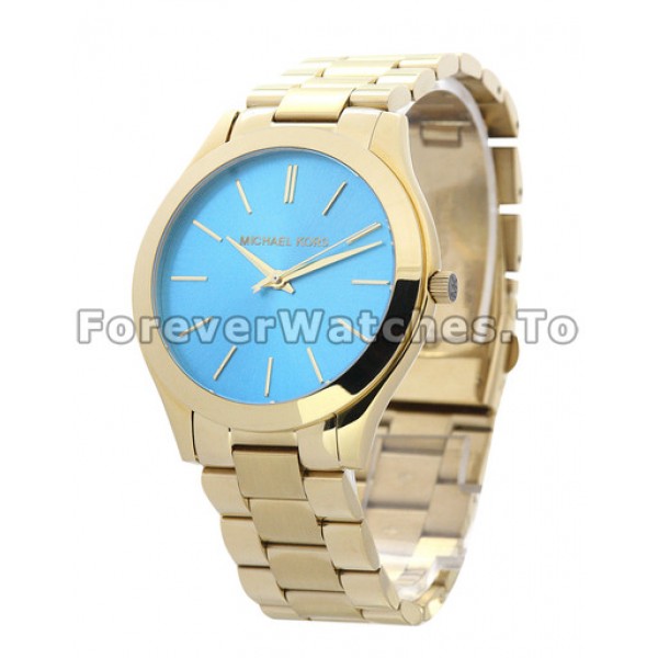 Attractive Blue Dial MICHAEL KORS Slim-catwalk Quartz Copy Watches For UK