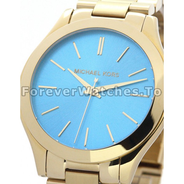 Attractive Blue Dial MICHAEL KORS Slim-catwalk Quartz Copy Watches For UK