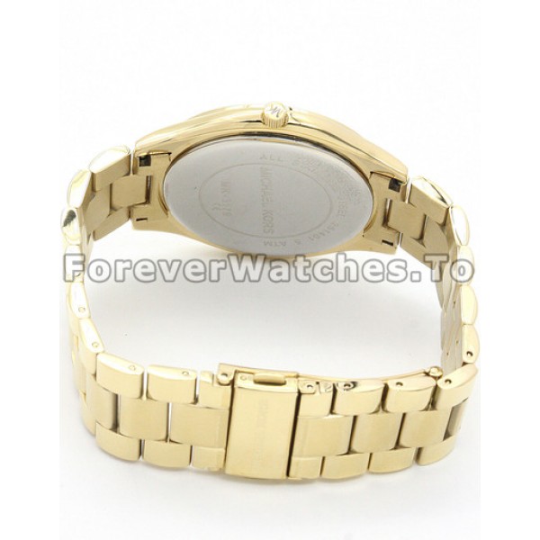 Fashionable MICHAEL KORS Slim-catwalk 38MM Yellow Gold Case Replica Watches