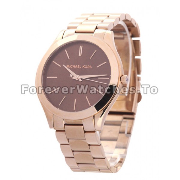 New Pretty MICHAEL KORS Slim-catwalk Coffee Dial Replica Watches For UK