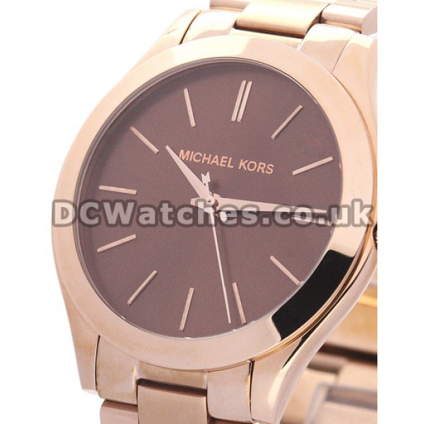 New Pretty MICHAEL KORS Slim-catwalk Coffee Dial Replica Watches For UK