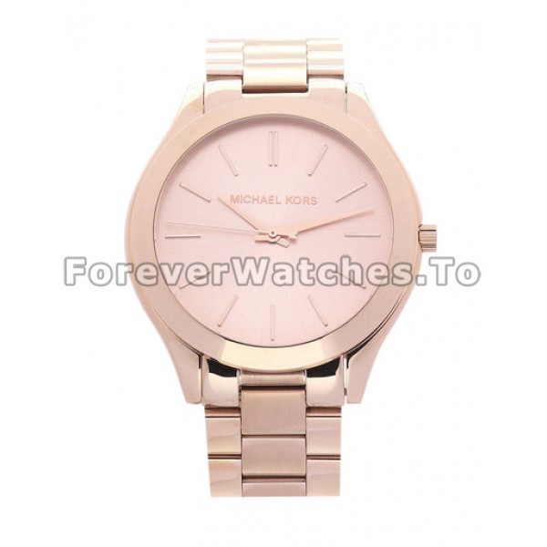Attractive MICHAEL KORS Slim-catwalk Rose Gold Dial Copy Watches For UK