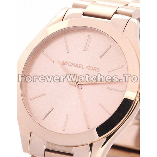 Attractive MICHAEL KORS Slim-catwalk Rose Gold Dial Copy Watches For UK