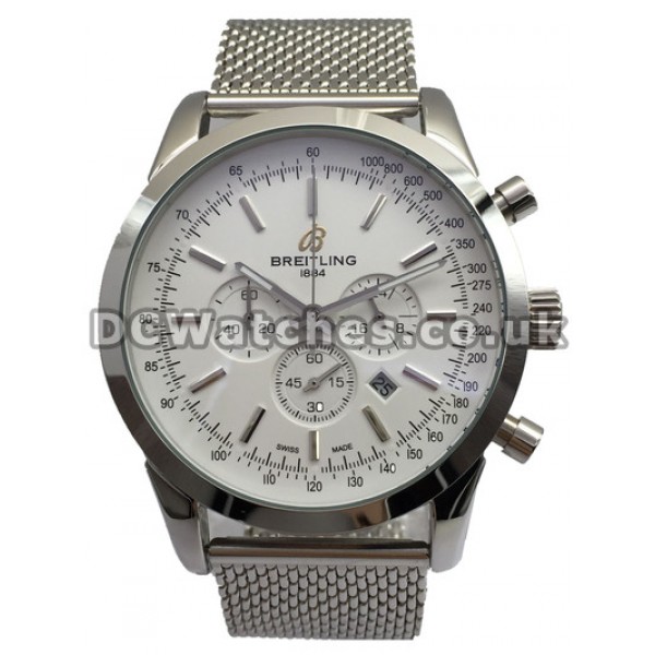 Cheap Breitling Transocean Chronograph White Dial Fake Watches For Men
