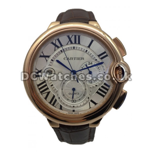 Swiss Functional Cartier Ballon Bleu Replica Watches With Black Roman Numerals UK
