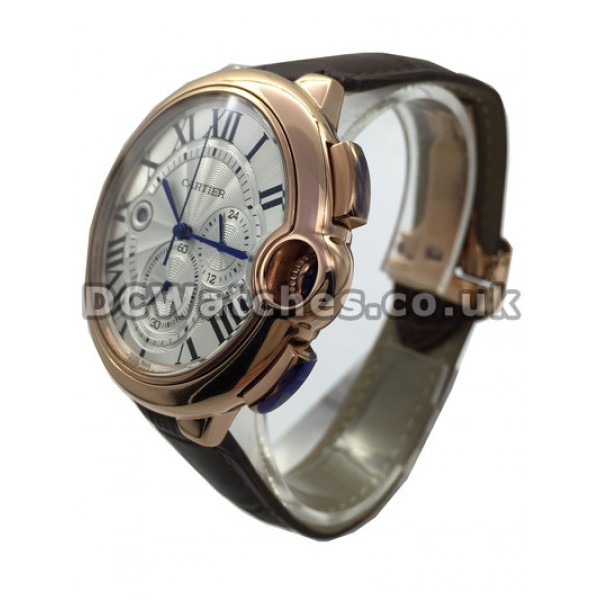 Swiss Functional Cartier Ballon Bleu Replica Watches With Black Roman Numerals UK
