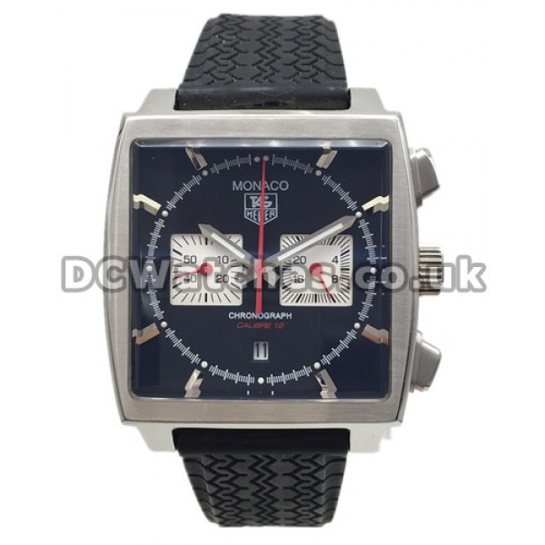 Black Dials 39MM Tag Heuer Monaco Replica Watches With Sturdy Steel Cases Sale