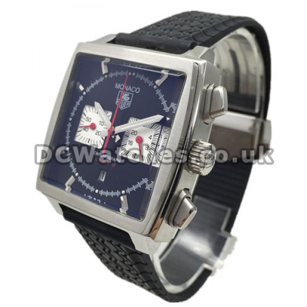 Black Dials 39MM Tag Heuer Monaco Replica Watches With Sturdy Steel Cases Sale