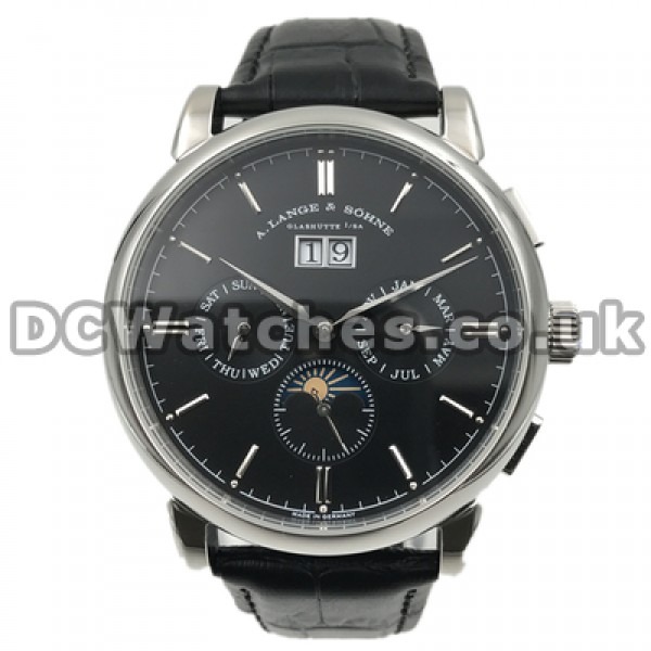 Swiss Black Dials Male Automatic A.Lange & Sohne Saxonia Annual Calendar Fake Watches Online Sale