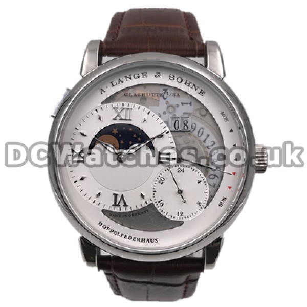 Special 44MM Male A.Lange & Sohne Lange 1 Moon Phase Fake Watches Online With Automatic Movements