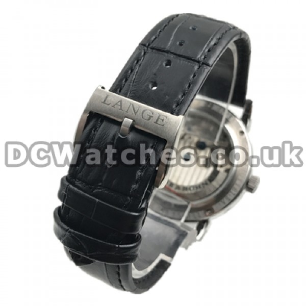 Novel Male Black Dials Replica A.Lange & Sohne Lange 1 Moon Phase Watches Sales With Steel Cases