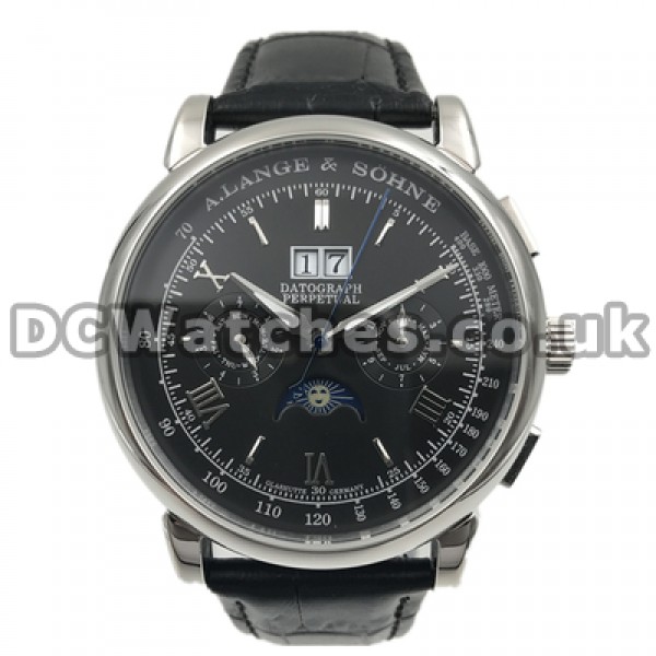 Unique Black Dials Male A.Lange & Sohne Saxonia Fake Watches With Steel Cases Online Sales