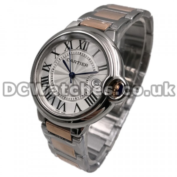 Fashionable Rose Gold & Steel Bracelets Neutral Ballon Bleu De Cartier Fake Watches Online
