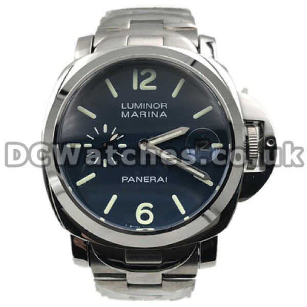 Swiss Steel Bracelets Male Replica Panerai Luminor Marina Watches With Blue Dials Online